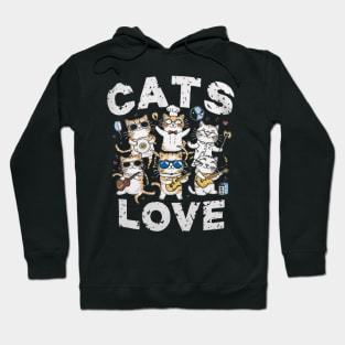 Cats Love Funny Cat lovers shirt Hoodie